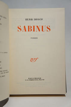 Sabinus. BOSCO (Henri), BONET (Paul)