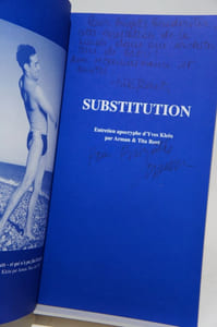 Yves Klein, Substitution. Entretien apocryphe dYves Klein par Arman & Tita Reut.