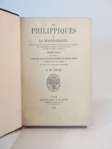 Les Philippiques de La Grange-Chancel, nouvelle édition [...] précédée de Mémoires pour servir à l'histoire de La Grange-Chancel et de son temps, en partie écrits par lui-même avec des notes historiques et littéraires par M. de Lescure.