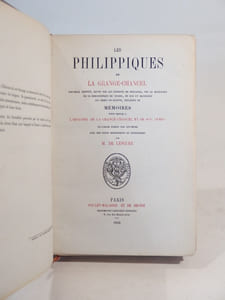 Les Philippiques de La Grange-Chancel, nouvelle édition [...] précédée de Mémoires pour servir à l'histoire de La Grange-Chancel et de son temps, en partie écrits par lui-même avec des notes historiques et littéraires par M. de Lescure.