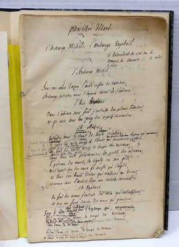 Prométhée. Manuscrit autographe, fragments. QUINET Edgar. 