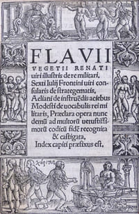Flavii vegetii renati viri illustris de re militari.