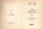 Cahiers G.L.M. septième cahier mars 1938.. Cahiers G.L.M. 