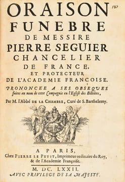 [Recueil d’oraisons funèbres du XVIIe siècle: Philippe IV d’Espagne, Anne d’Autriche, Marie-Thérèse d’Autriche, Pierre Séguier, et autres].. undefined