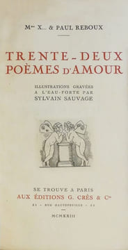 Trente-deux poèmes d’amour.. REBOUX Paul.