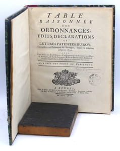 Table raisonnée des ordonnances, édits, déclarations et lettres patentes du Roy. Enregistrés au parlement de Bretagne depuis sa création jusqu'en 1750