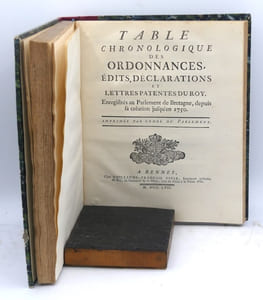 Table raisonnée des ordonnances, édits, déclarations et lettres patentes du Roy. Enregistrés au parlement de Bretagne depuis sa création jusqu'en 1750